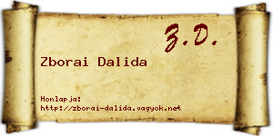 Zborai Dalida névjegykártya